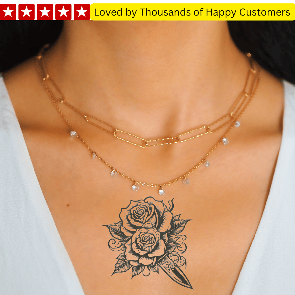 TeMaRo™ Rose on Hand Tattoos Men