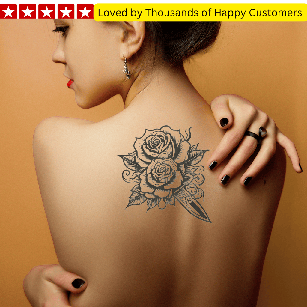 TeMaRo™ Rose on Hand Tattoos Men