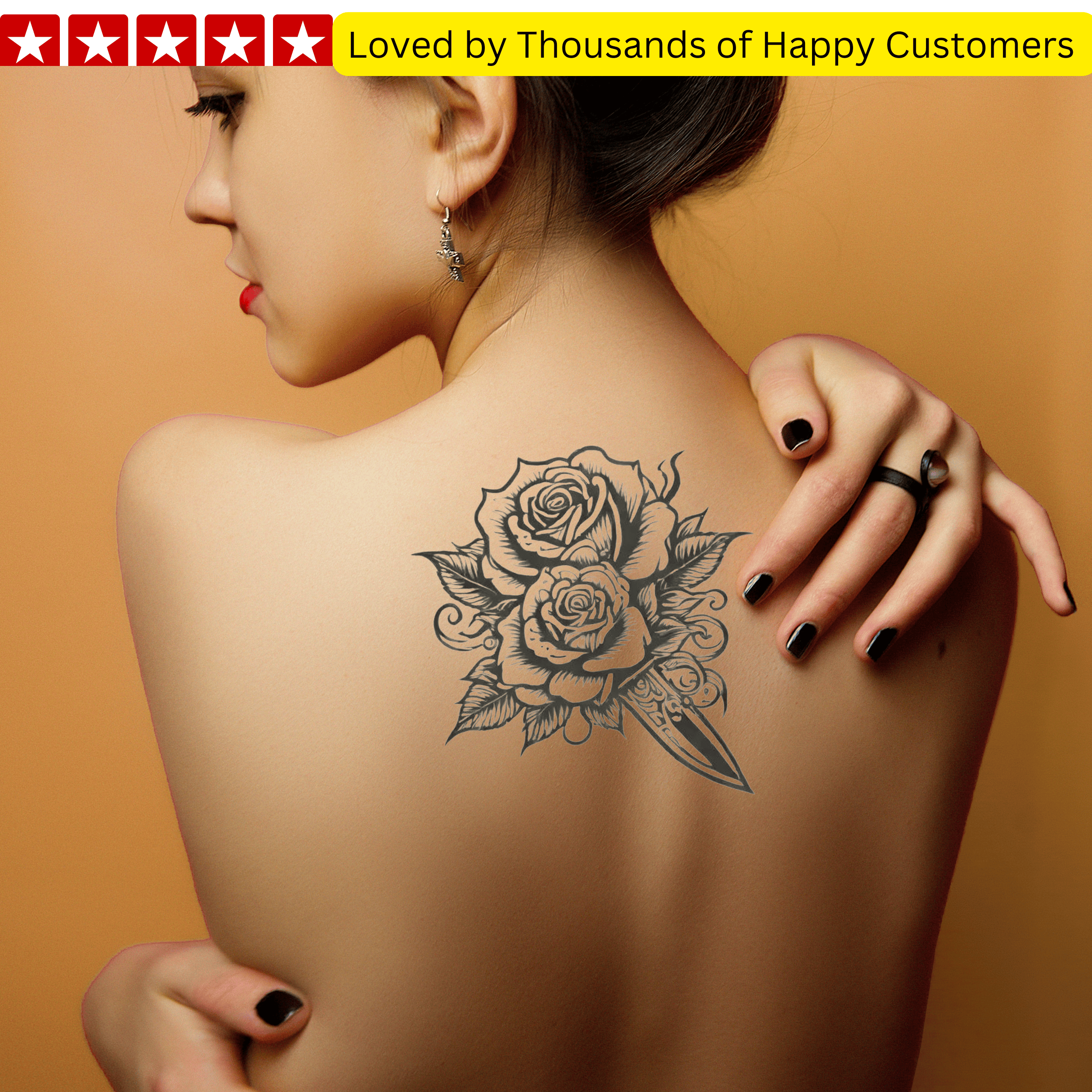 TeMaRo™ Rose on Hand Tattoos Men