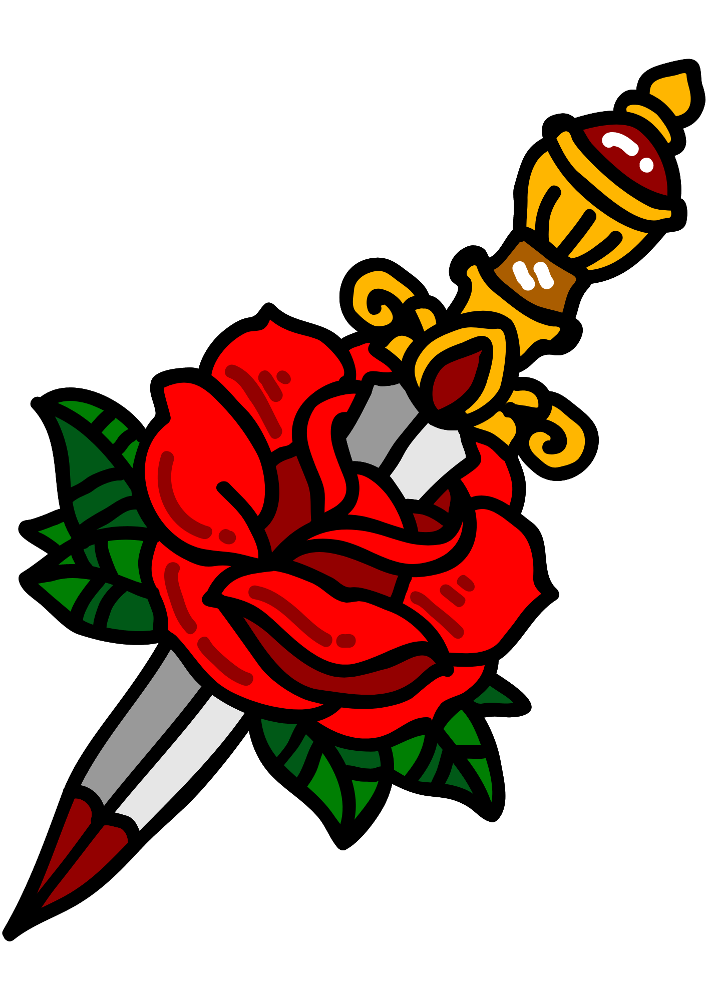 TeMaRo™ Rose Sword Tattoo for Sale