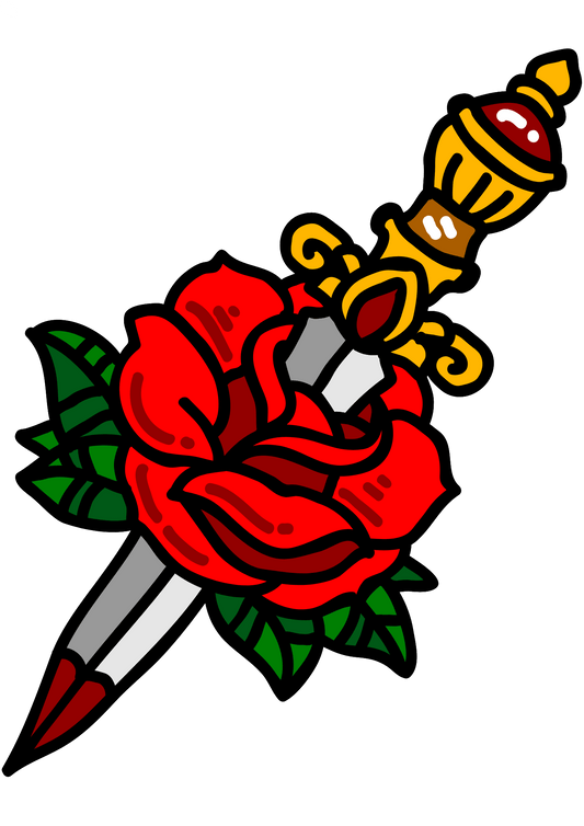 TeMaRo™ Rose Sword Tattoo for Sale