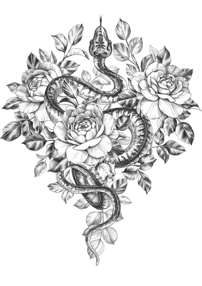 TeMaRo Rose Tattoos on Thigh or Arm