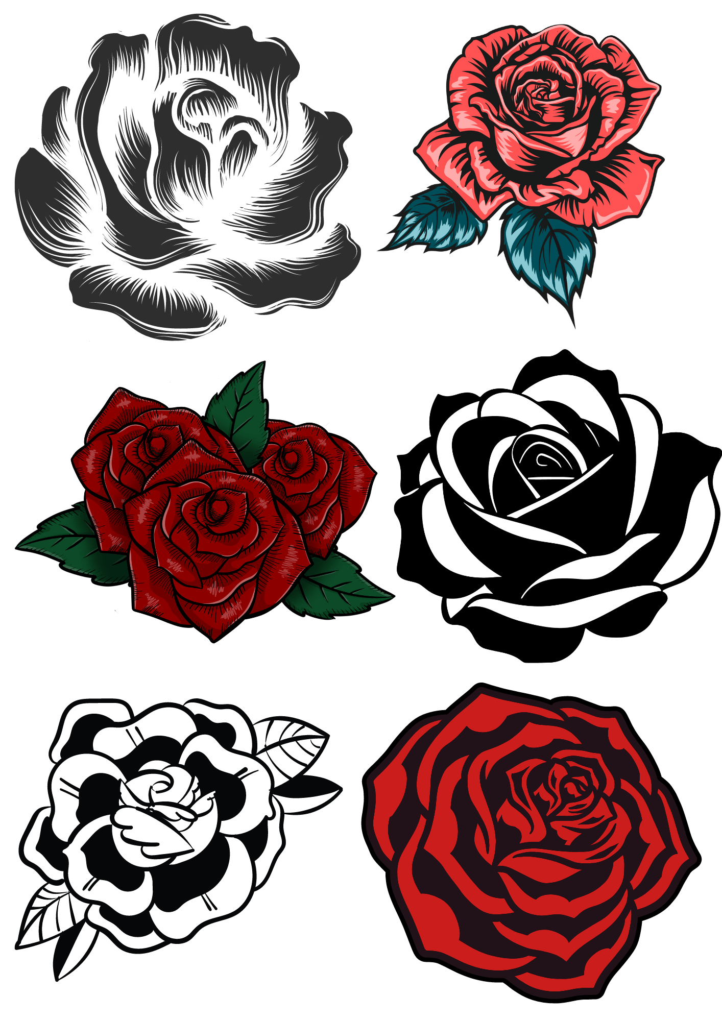 TeMaRo™ Roses Tattoos Non Permanent