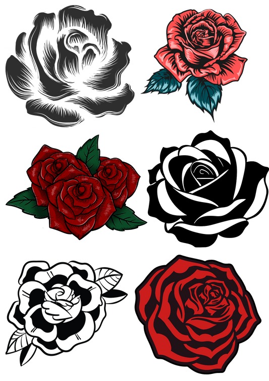 TeMaRo™ Roses Tattoos Non Permanent