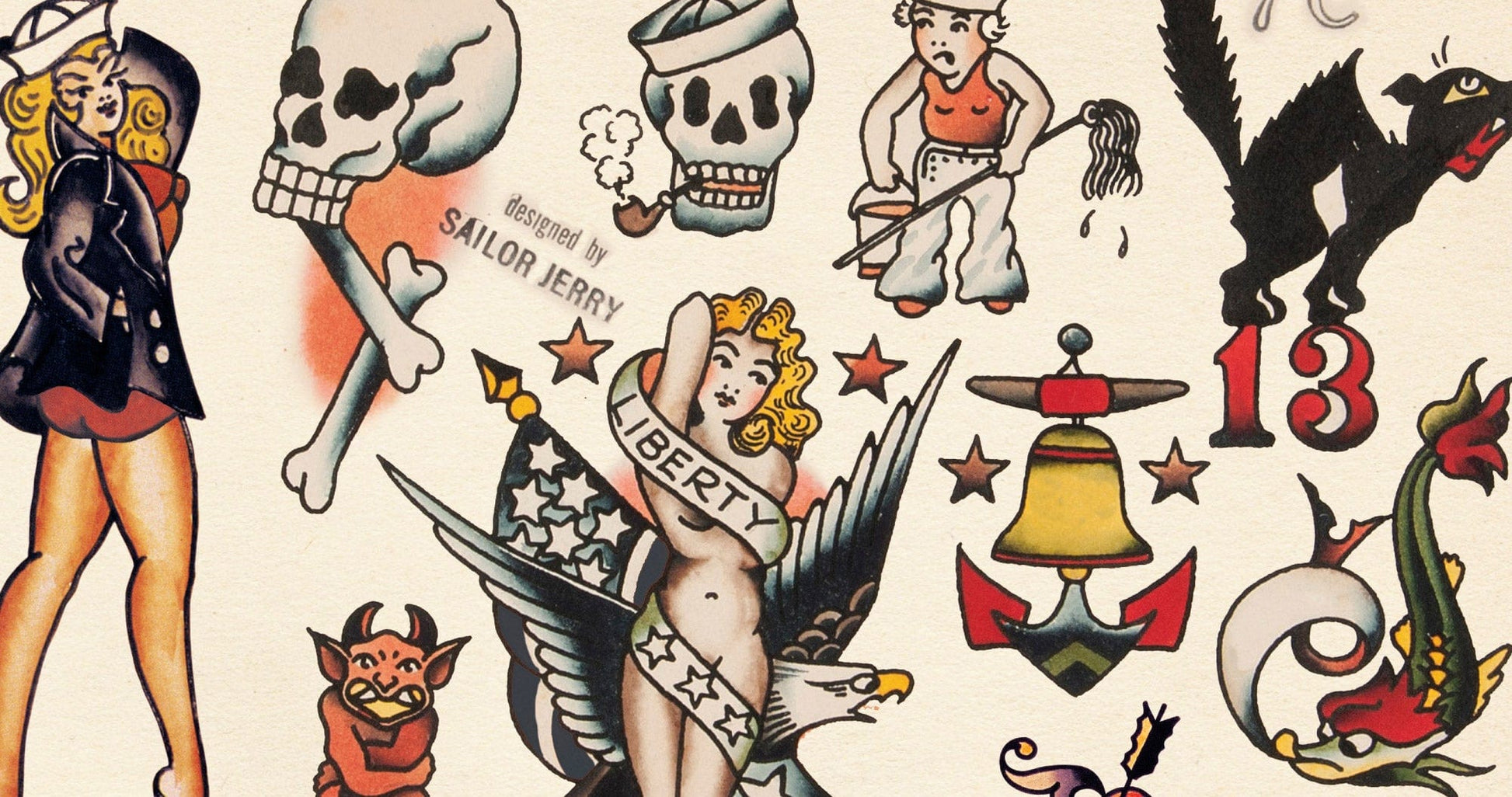 TeMaRo™ Sailor Jerry 13 Temporary Tattoo