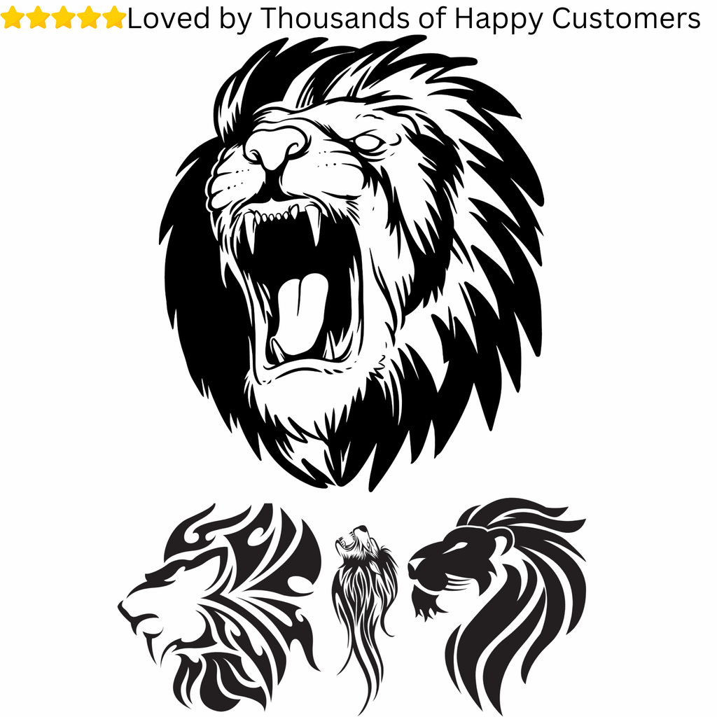 TeMaRo Semi Permanent Fake Tattoo Stickers Lions