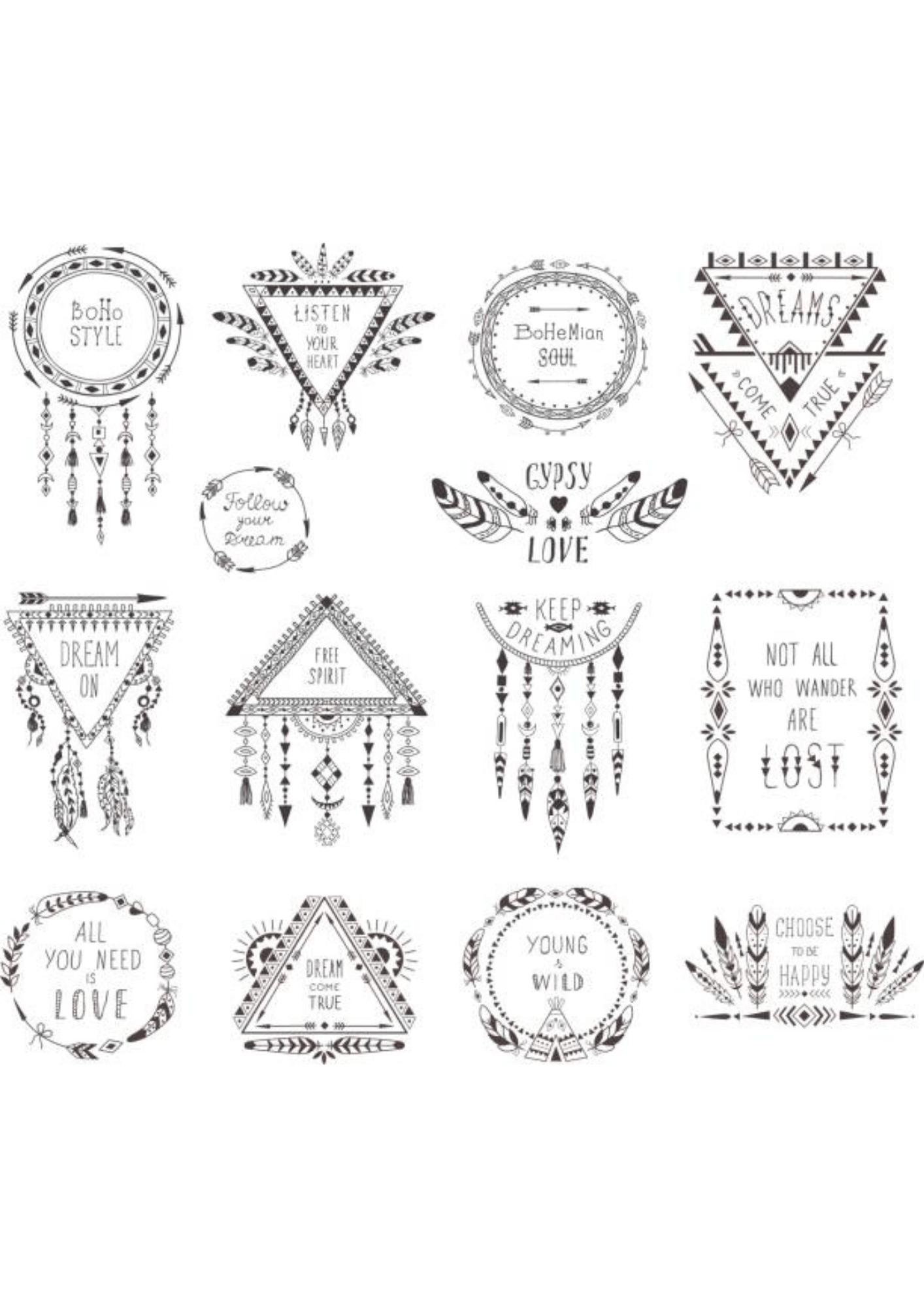 TeMaRo™ Sheet of Native American Tattoos