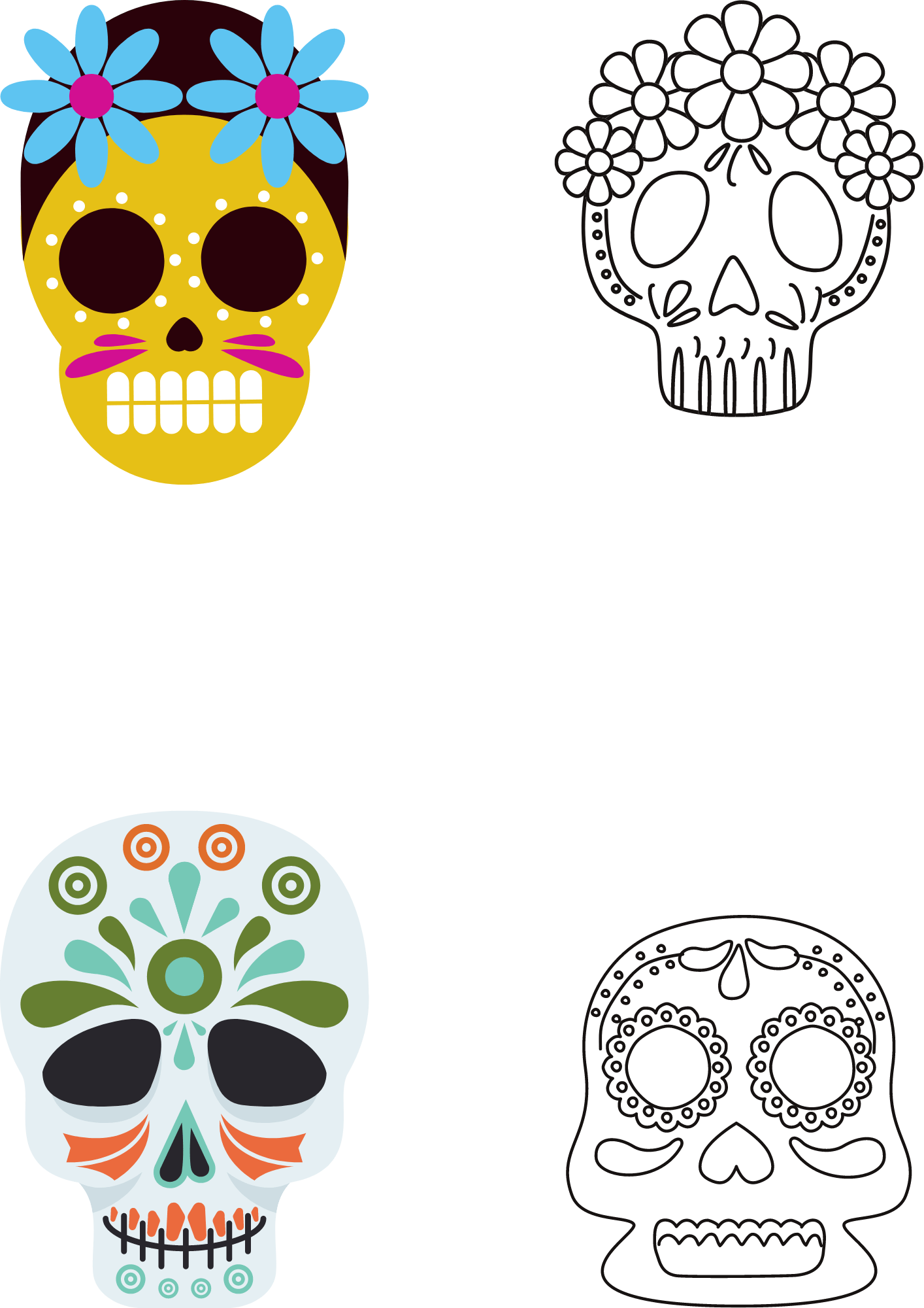 TeMaRo™ Skull Mexican Tattoo Variety