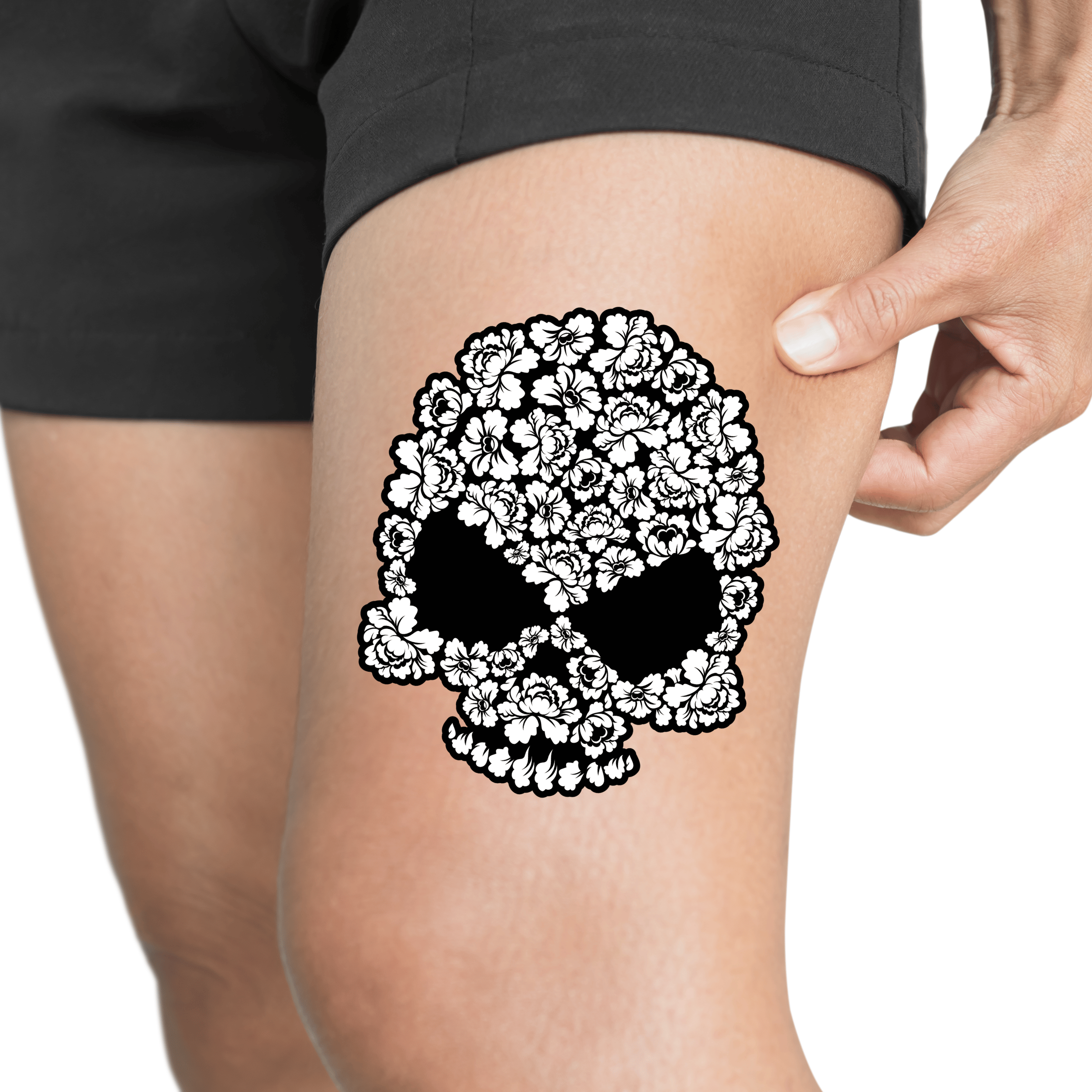 TeMaRo™ Skull Rose Tattoo on Hand