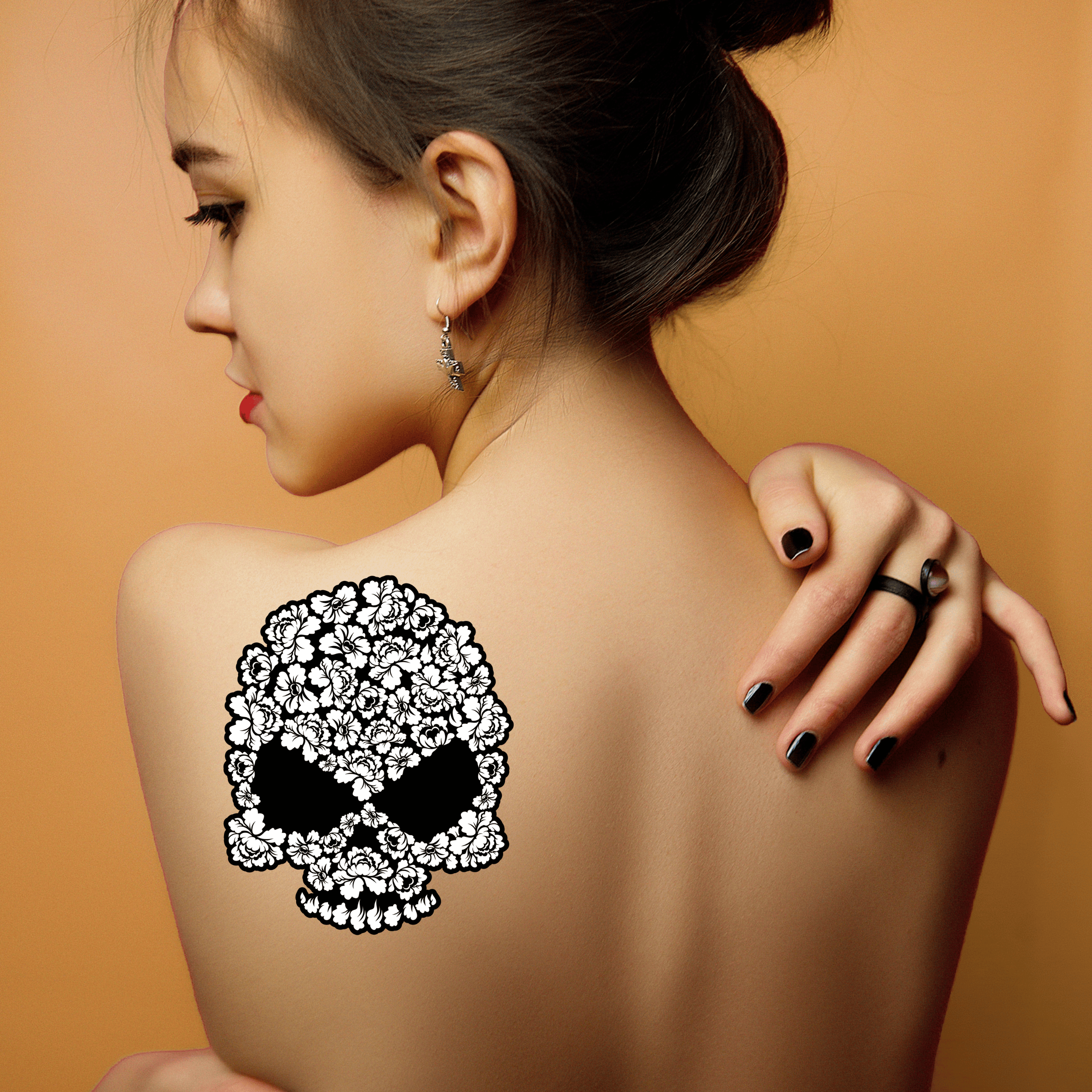 TeMaRo™ Skull Rose Tattoo on Hand