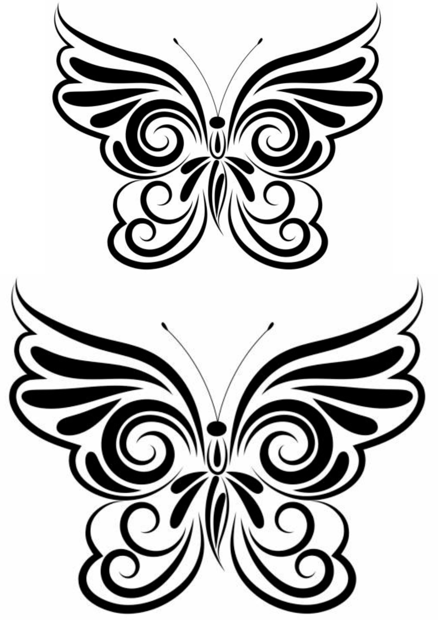 TeMaRo™ Small Back Tattoos for Ladies - Tribal Butterfly