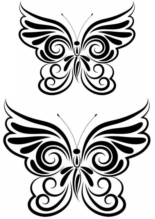 TeMaRo™ Small Back Tattoos for Ladies - Tribal Butterfly