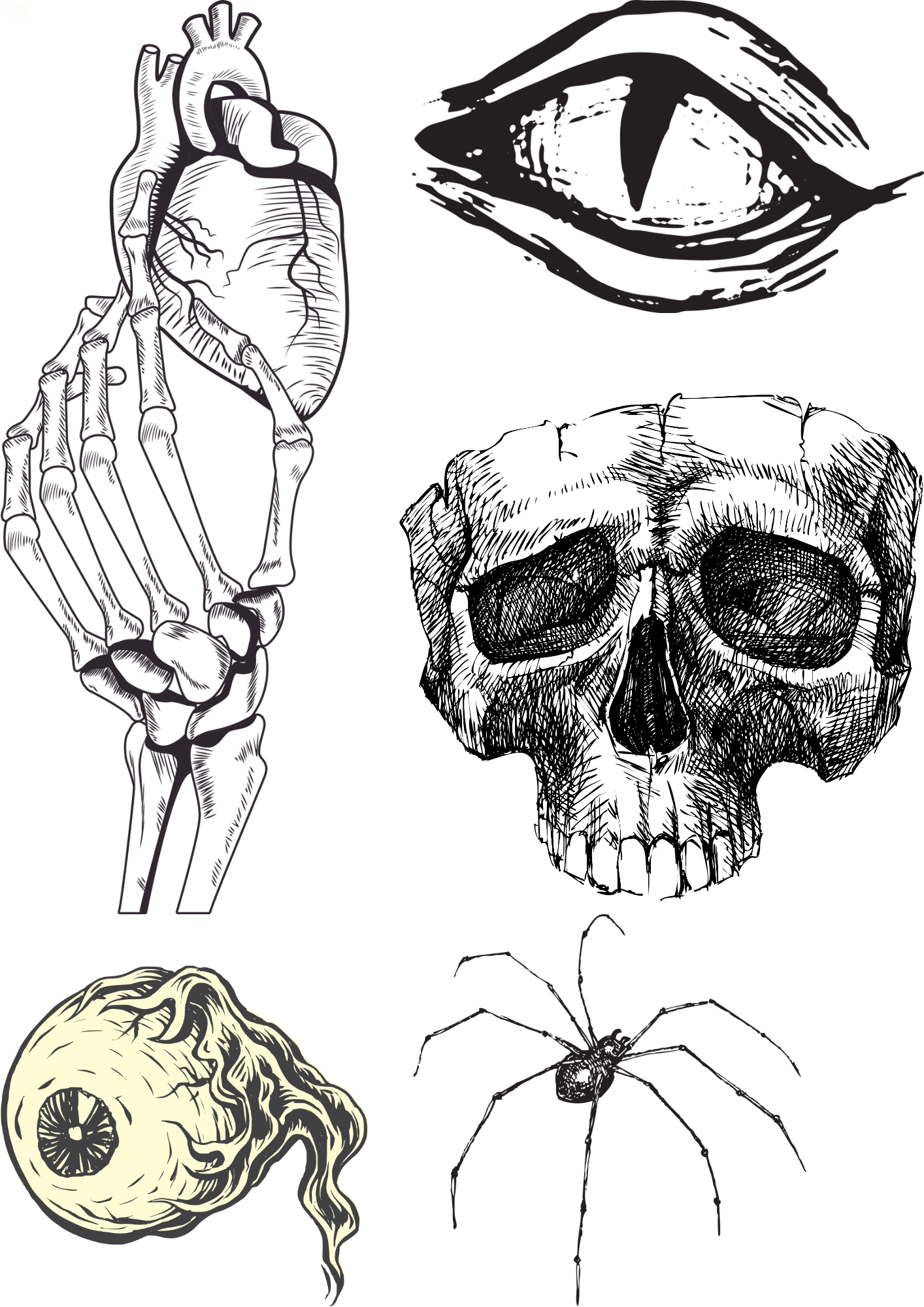 Horror tattoo flash sheet - Bronctattooaus.com