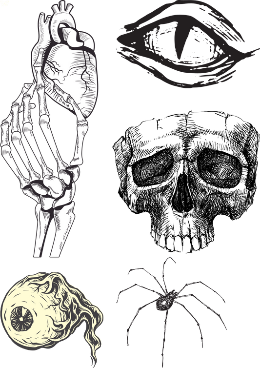 TeMaRo™ Small Horror Flash Tattoos