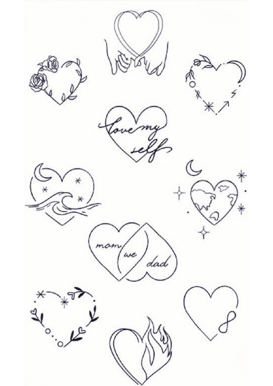 TeMaRo™ Small Tattoo Ideas with Meaning - Hearts