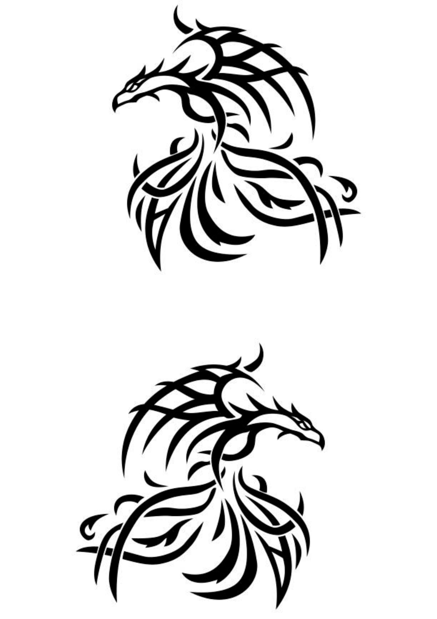 TeMaRo™ Small Tattoo Meaningful - Tribal Phoenix