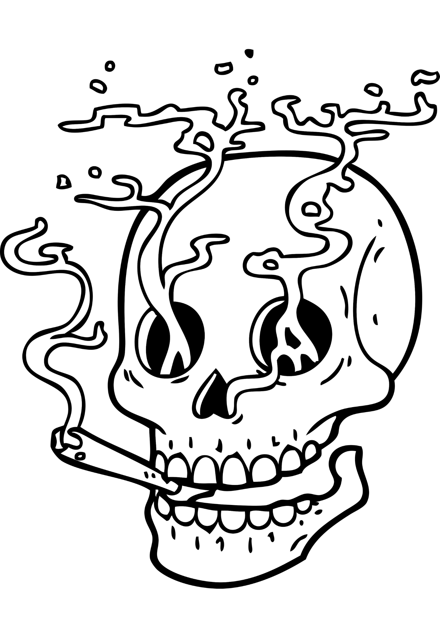 TeMaRo™ Smoking Skull Tattoo Stickers for Sale