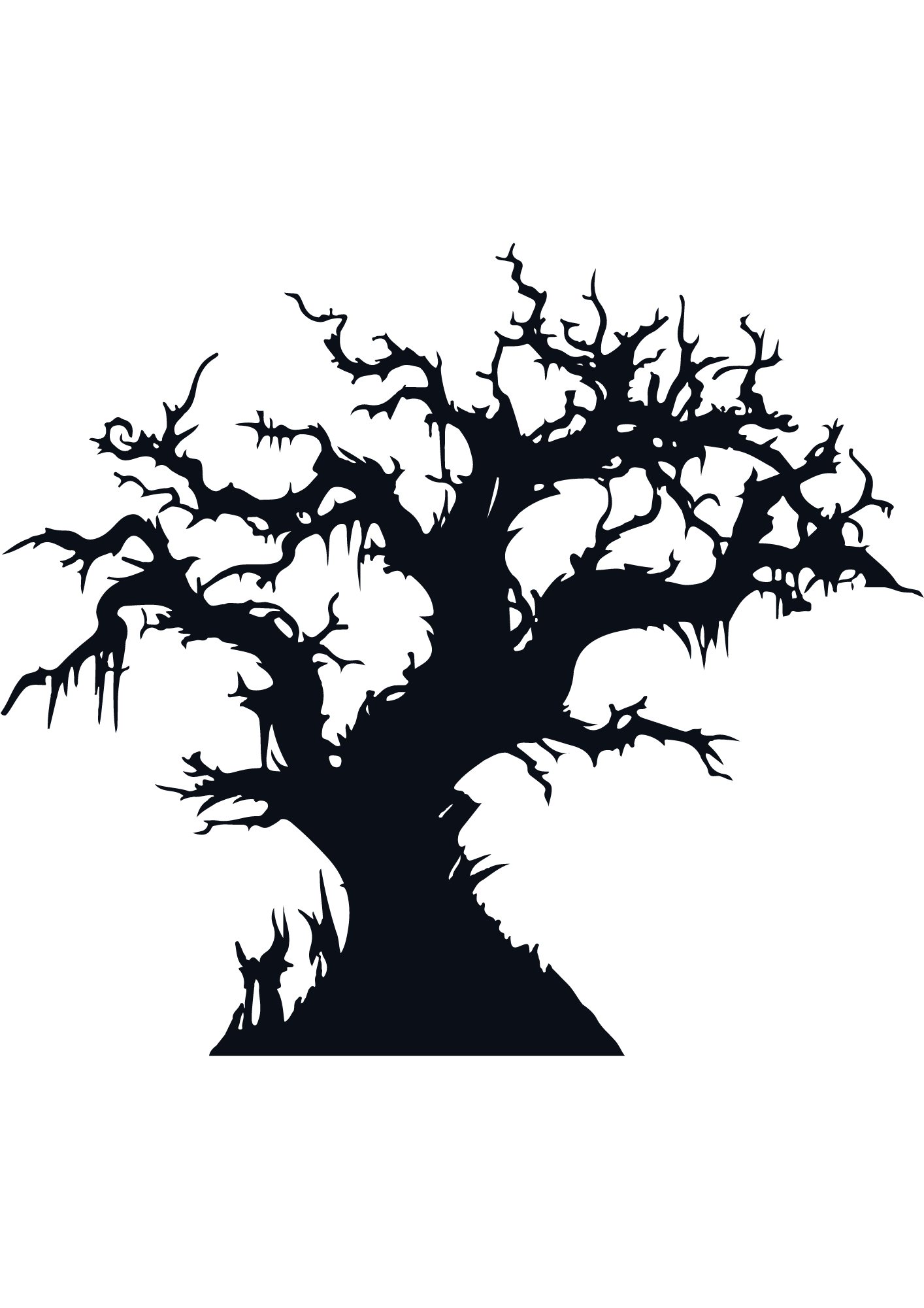 TeMaRo™ Spooky tree tattoo simple