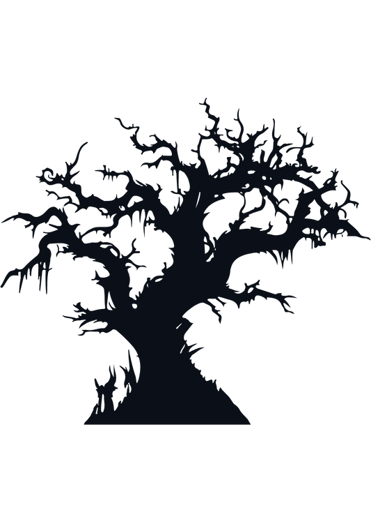 TeMaRo™ Spooky tree tattoo simple