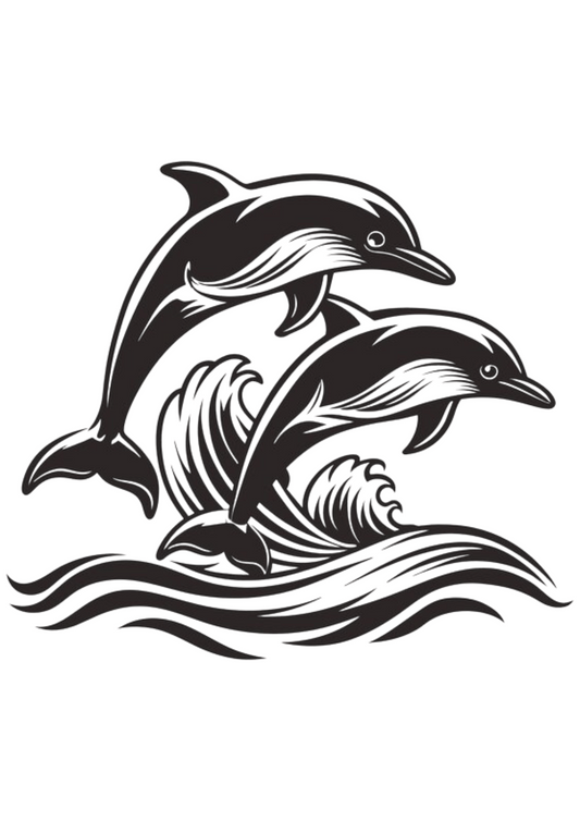 TeMaRo™ Tattoo Design Chest - Dolphins