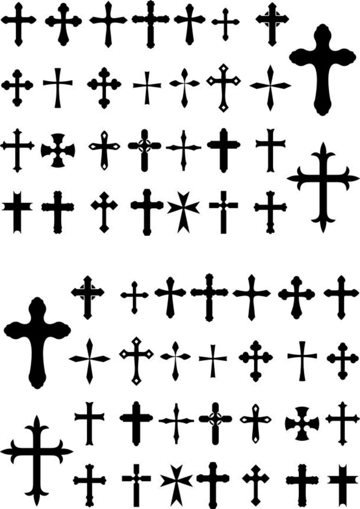 TeMaRo™ Tattoo Printing Near Me - Crosses Tattoo Sheet