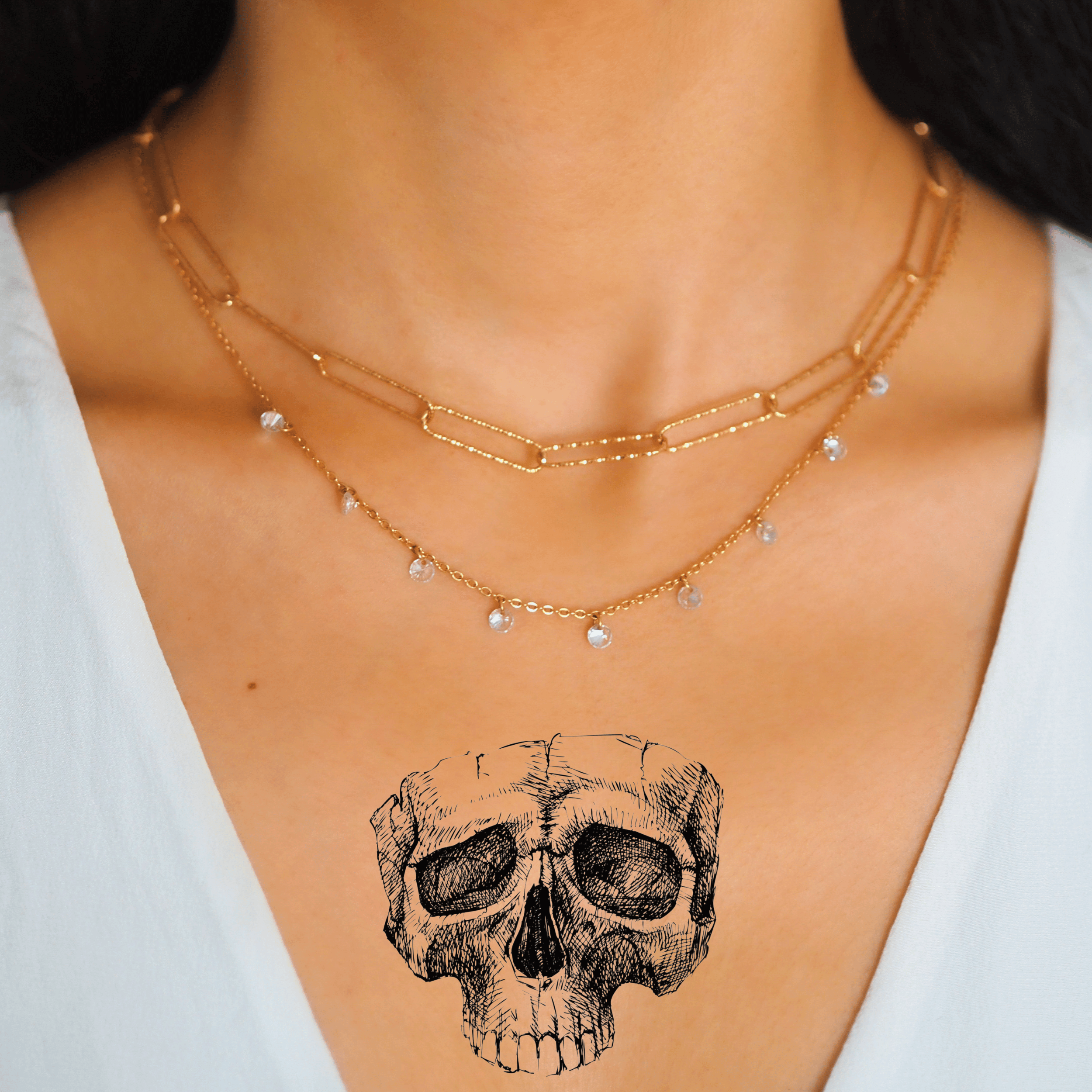 TeMaRo™ Tattoo Sticker Temporary Skull Tattoos