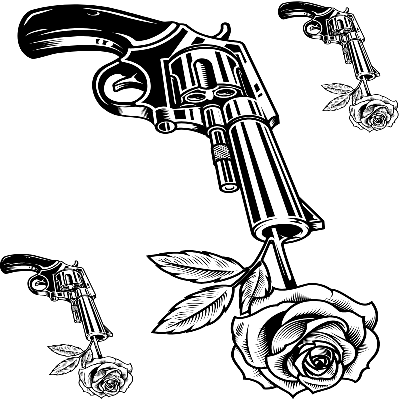 TeMaRo Tattoo Stickers Design Guns Roses