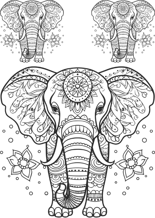 TeMaRo Tattoo Stickers that Look Real Floral Elephant