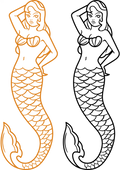 TeMaRo™ Tattoo Style Mermaid
