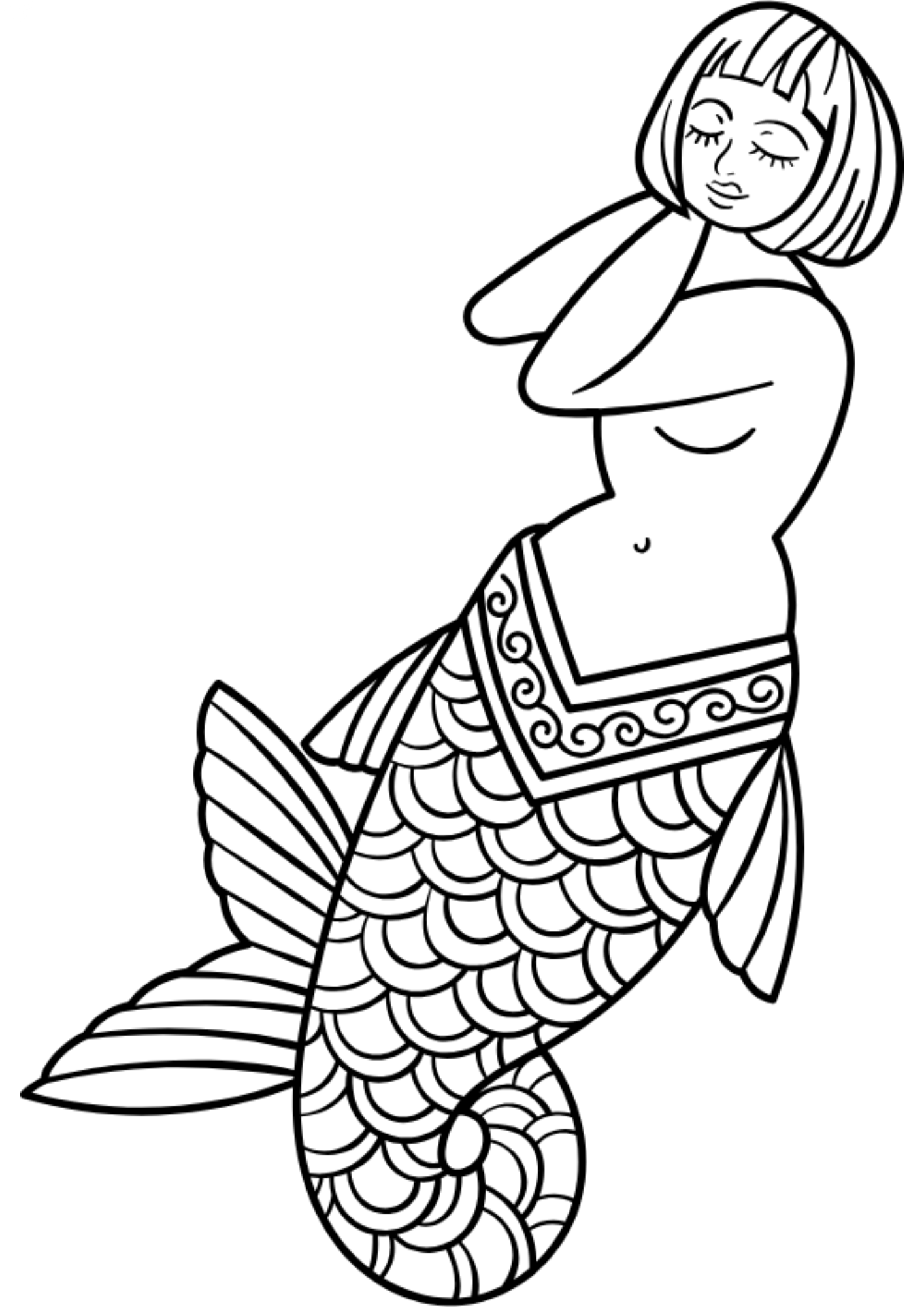 TeMaRo™ Tattoo Style Mermaid Female