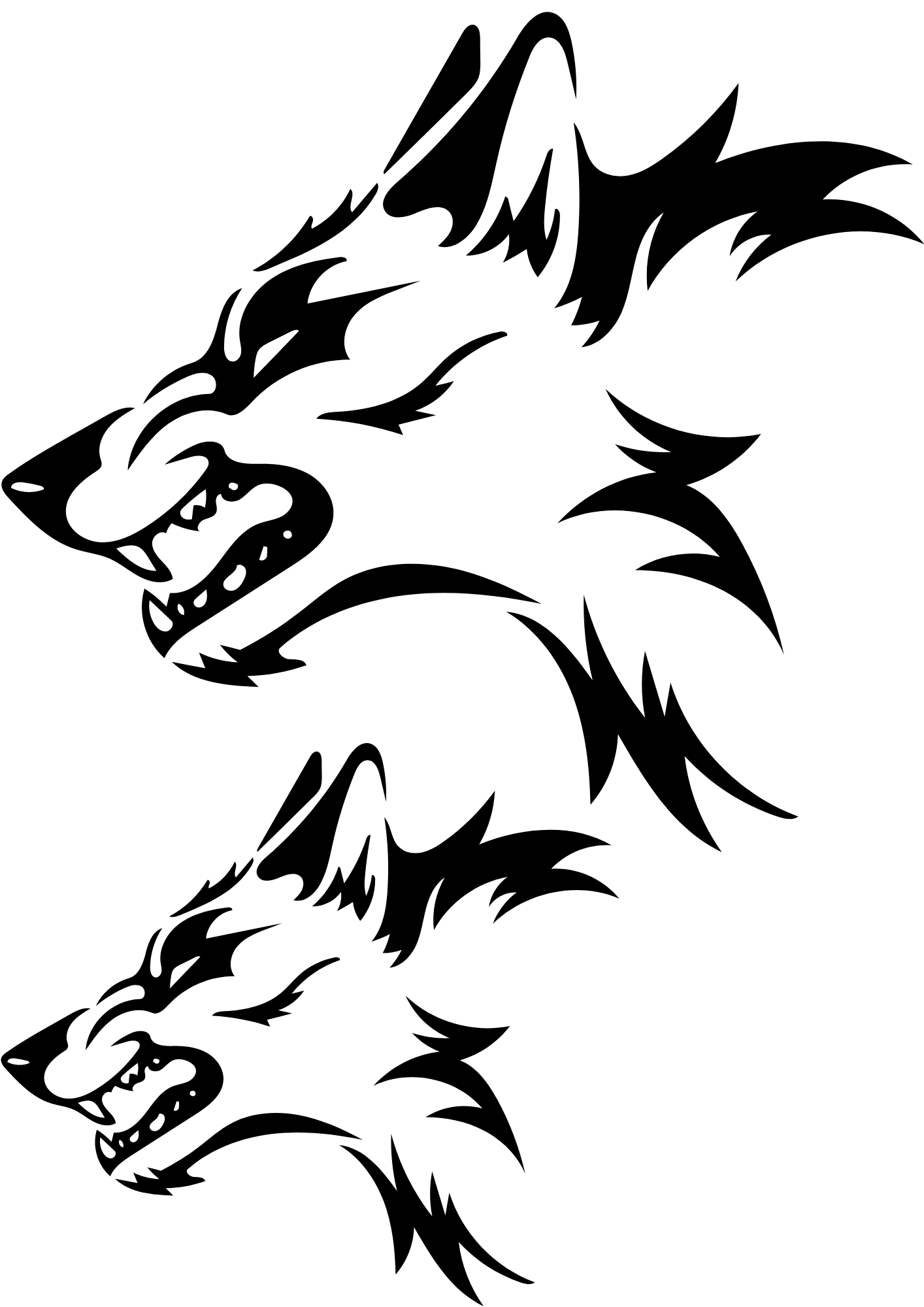 TeMaRo™ Tattoo Tribal Animal - Wolf