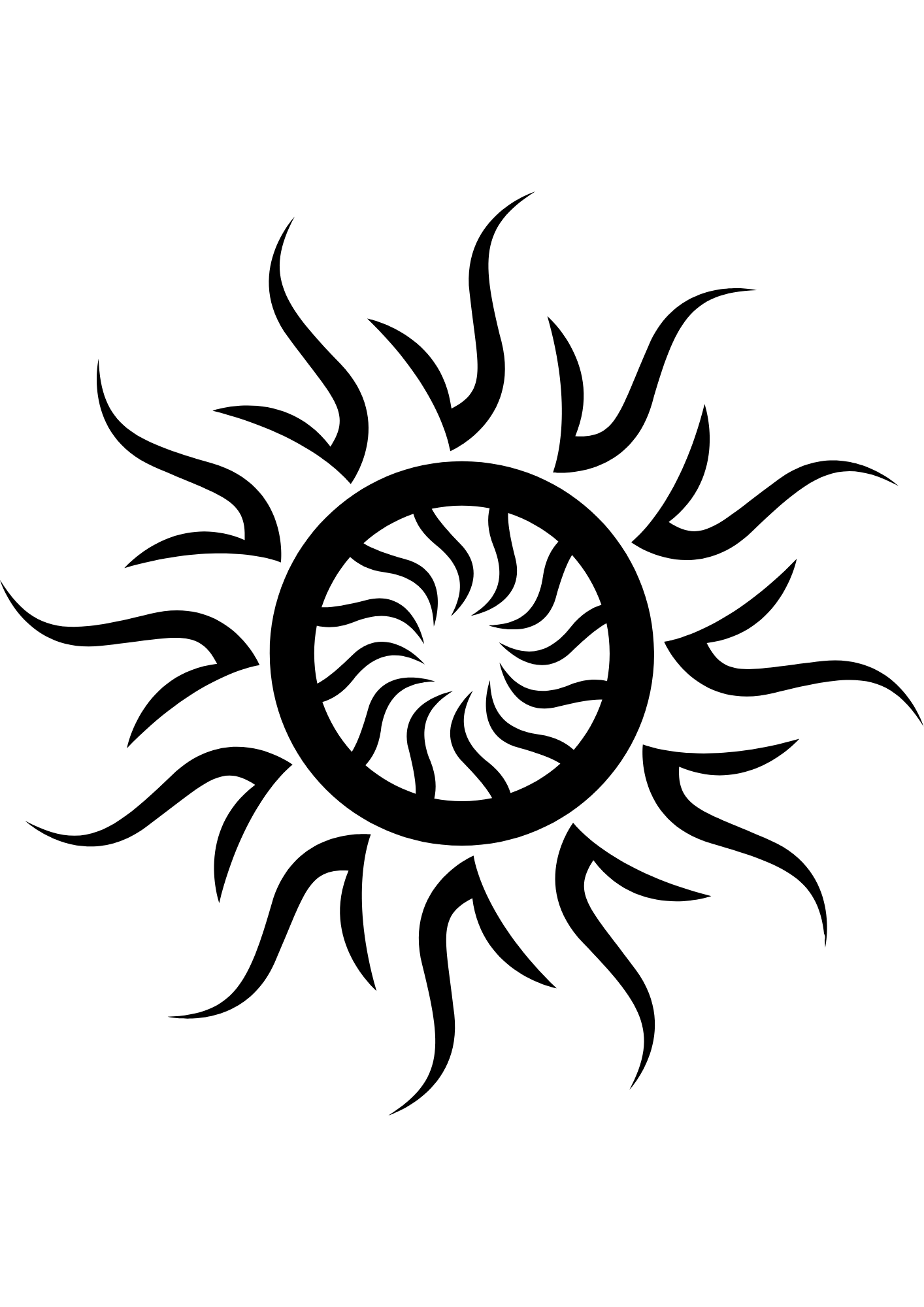 TeMaRo™ Tattoo Tribal Sun