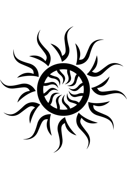 TeMaRo™ Tattoo Tribal Sun