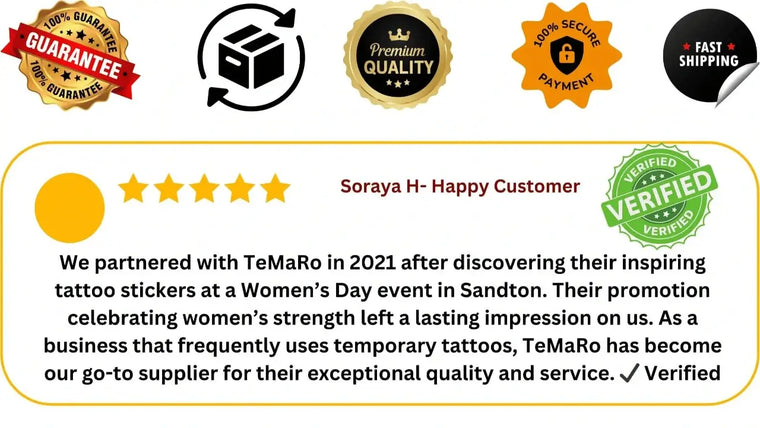 temaro temporary tattoos customer testimonial