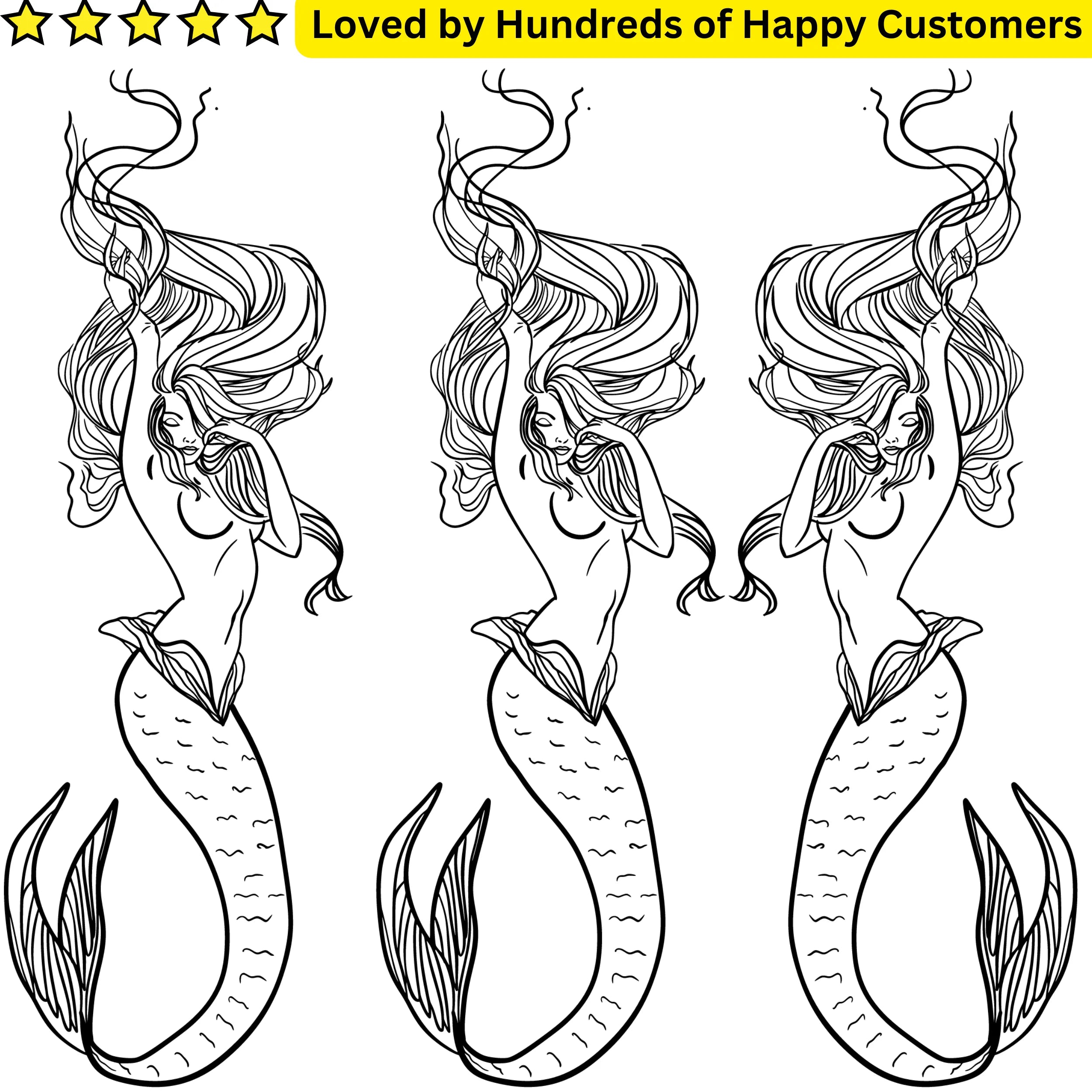 Takealot Temporary Tattoos – Mermaid Tail & Flowers