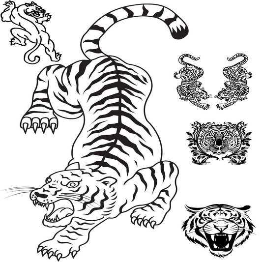 TeMaRo Tiger Tattoo like Stickers