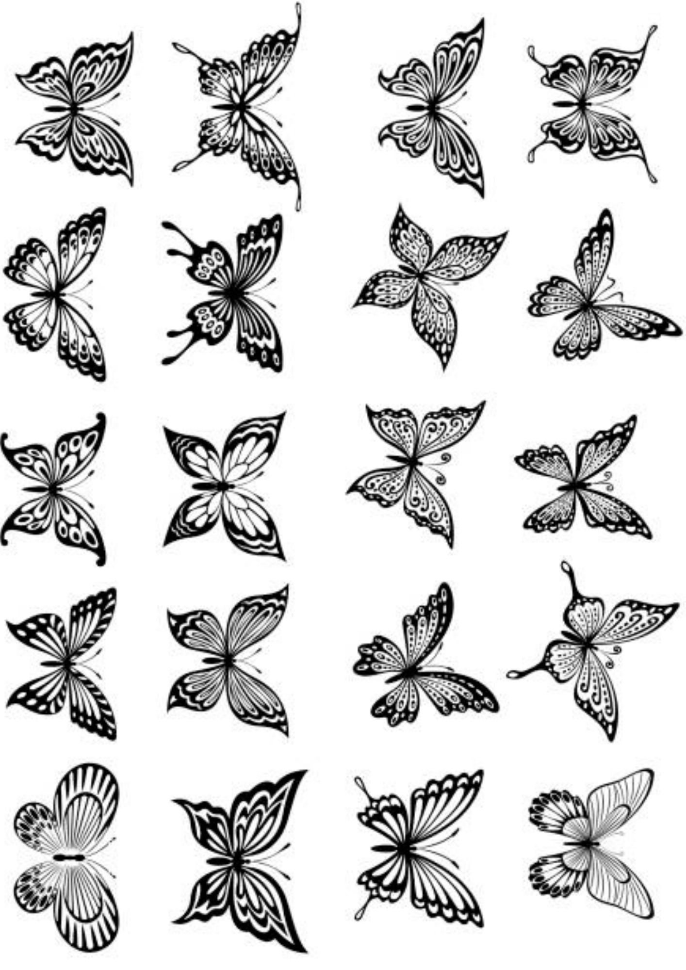 TeMaRo™ Top Rated Custom Temporary Tattoos for Kids - Butterflies