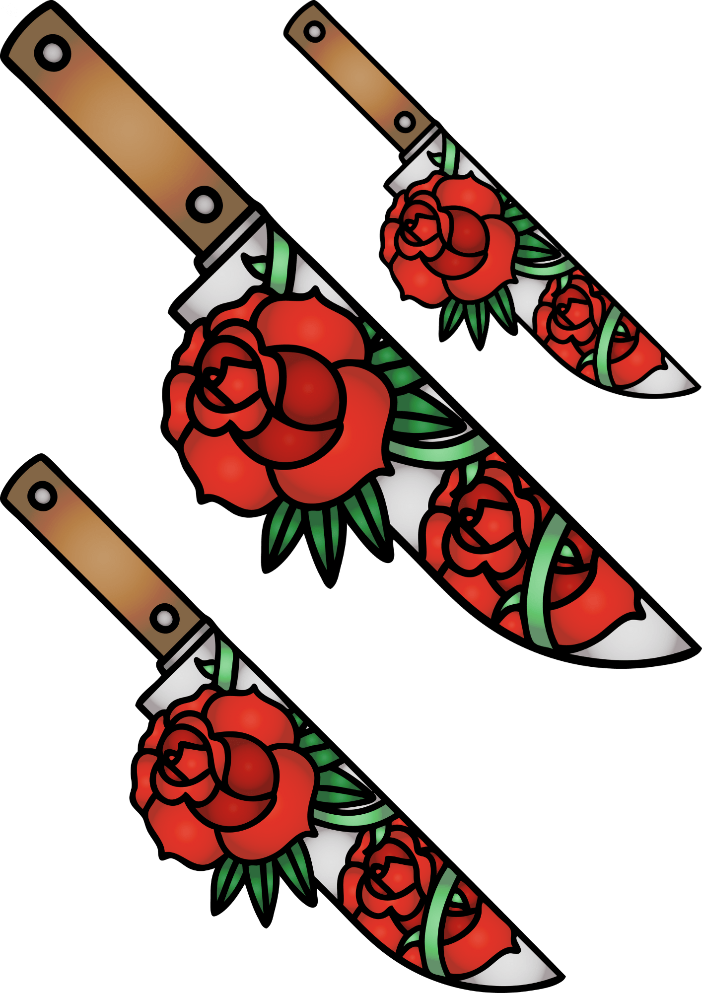 TeMaRo™ Traditional Rose Tattoo Neck