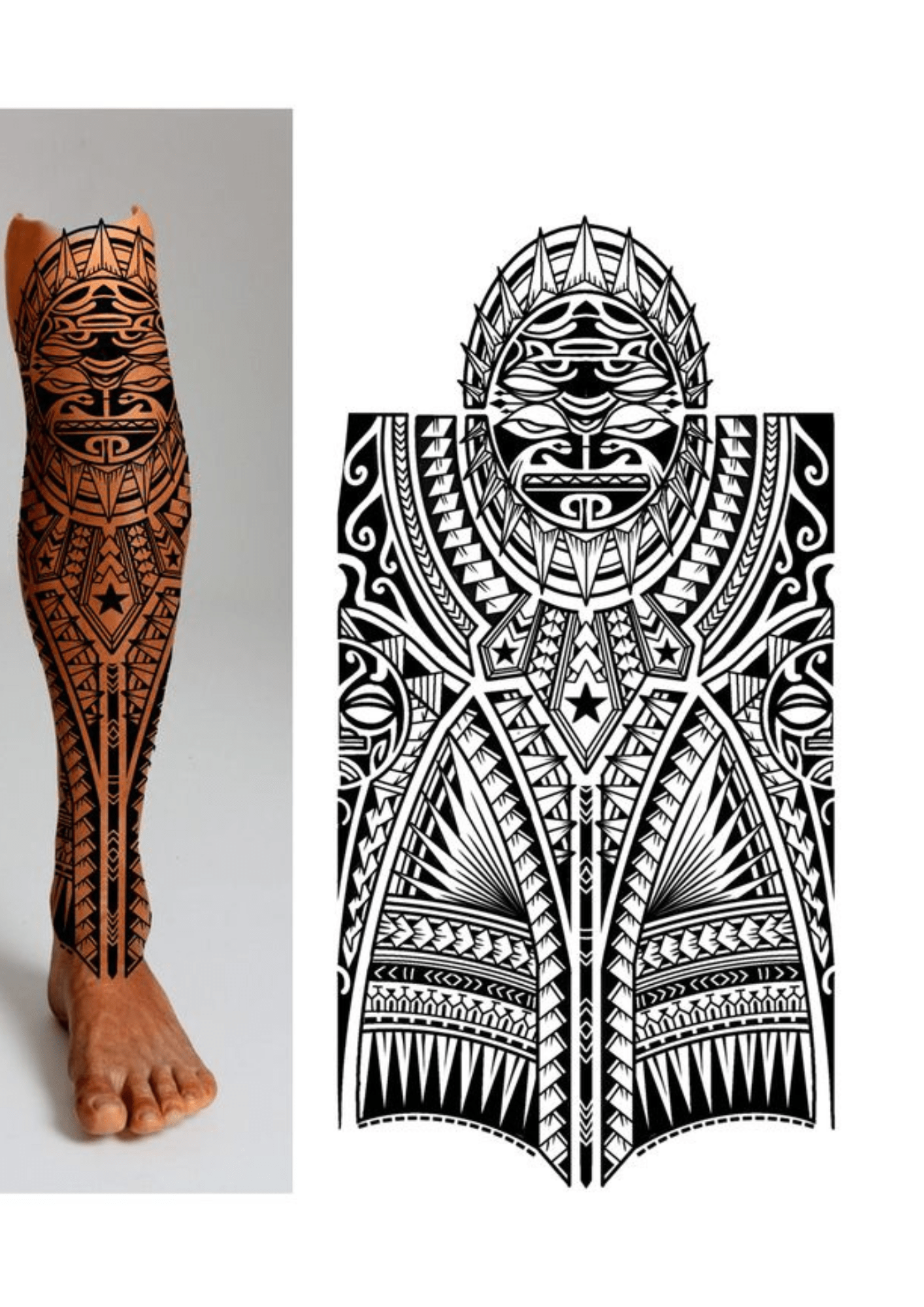 TeMaRo™ Tribal Tattoo Design Legs