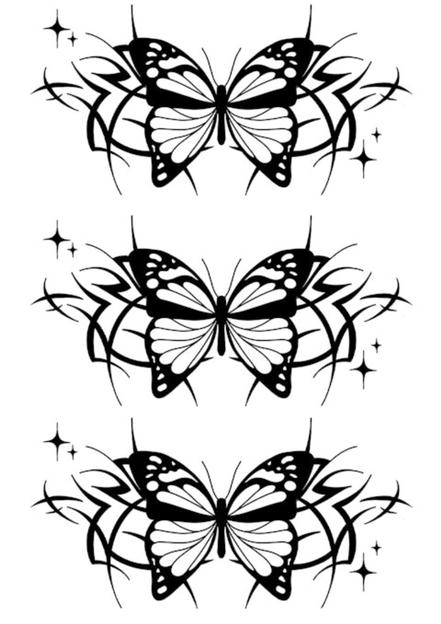 TeMaRo™ Tribal Tattoo Designs for Females - Butterfly