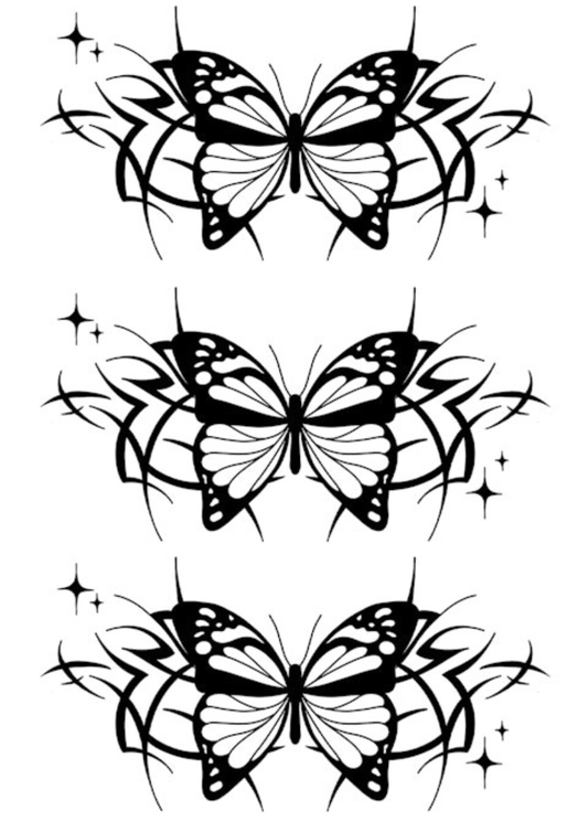 TeMaRo™ Tribal Tattoo Designs for Females - Butterfly