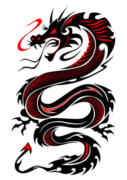 TeMaRo™ Tribal Tattoo Japanese - Dragon