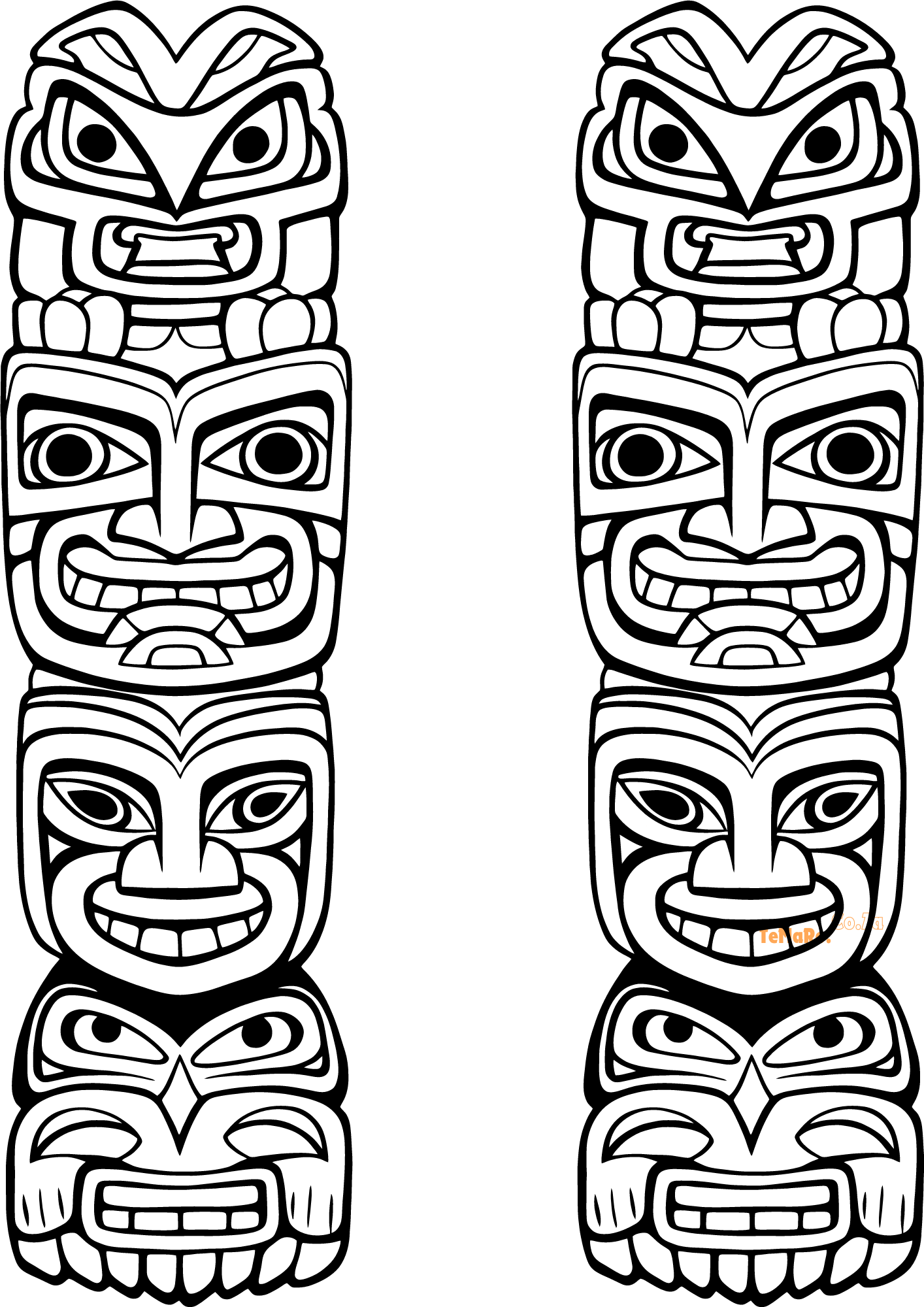 TeMaRo™ Tribal Tattoo Sleeve Ideas - African Mask