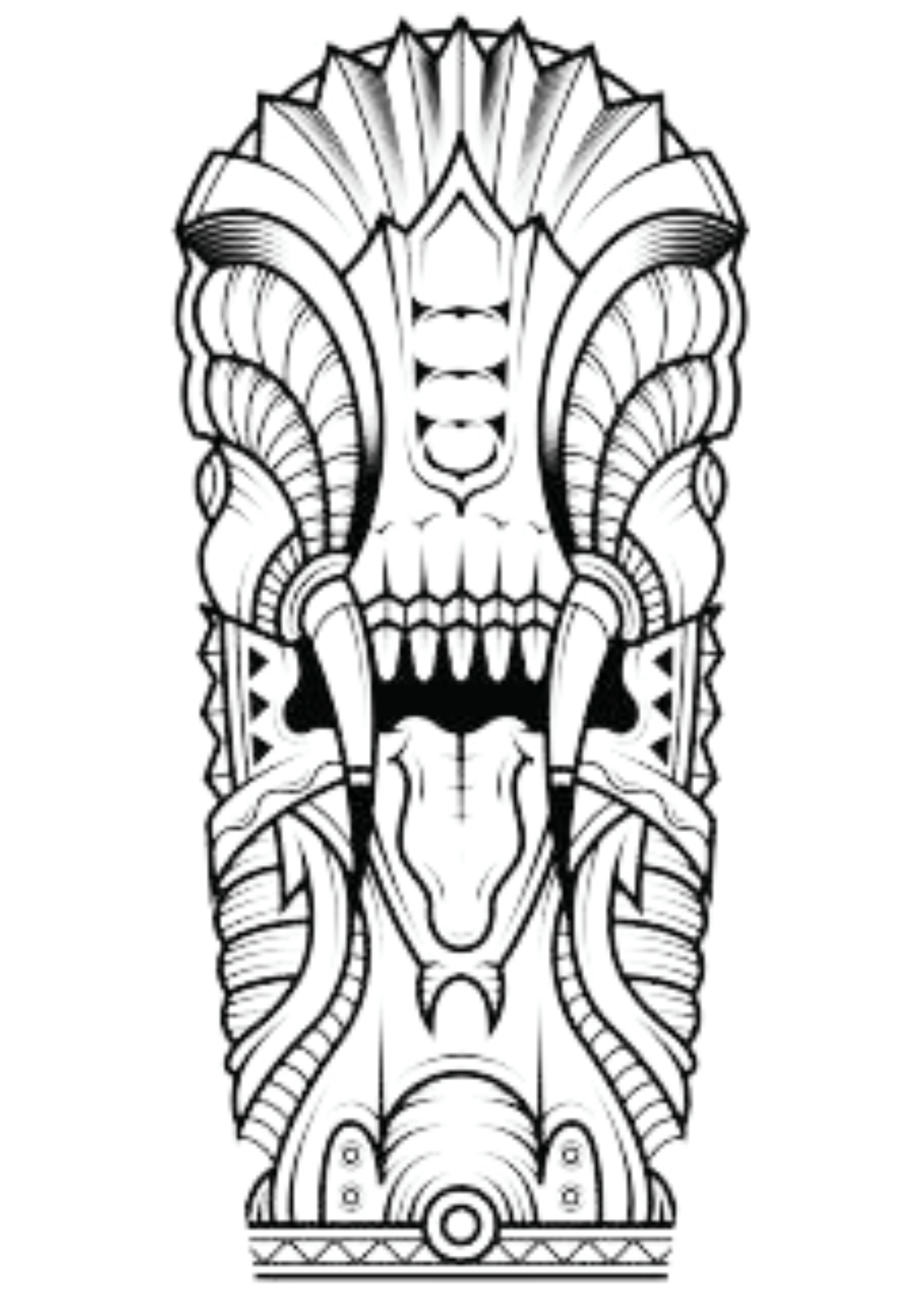 TeMaRo™ Tribal Woman Leg Tattoo