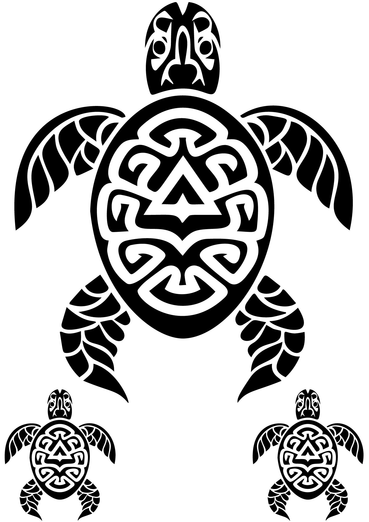 TeMaRo™ Turtle Tribal Tattoo Sticker