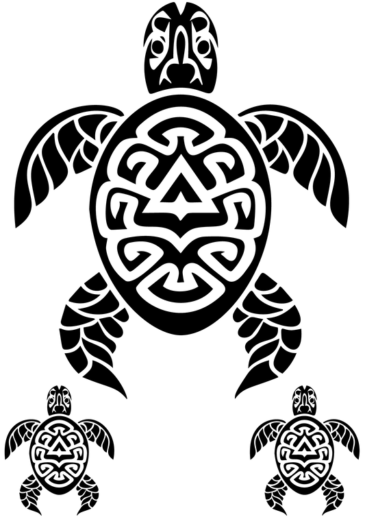 TeMaRo™ Turtle Tribal Tattoo Sticker