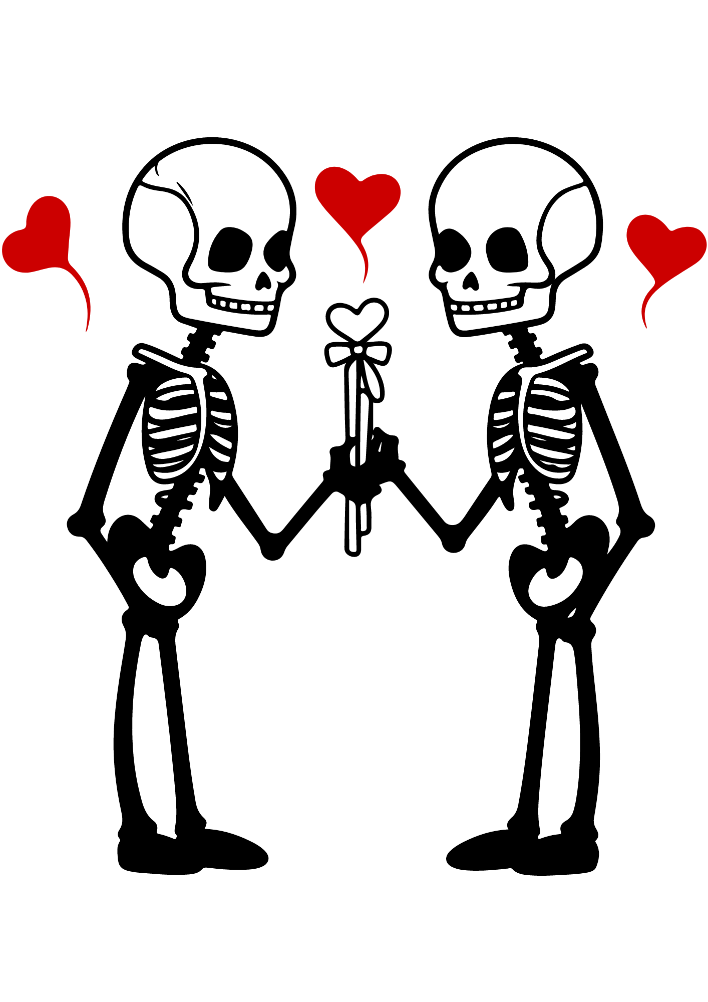 TeMaRo™ Two Skeleton Valentine's Day