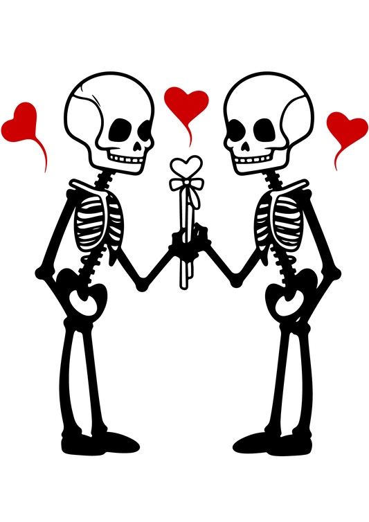 TeMaRo™ Two Skeleton Valentine's Day