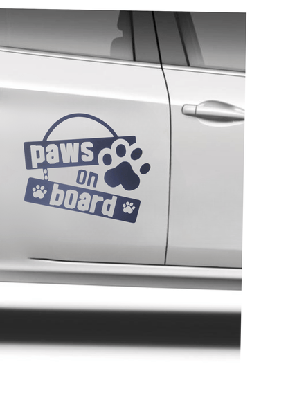 TeMaRo™ Vehicle Decals - Paws On Board (21X30cm)