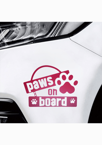 TeMaRo™ Vehicle Decals - Paws On Board (21X30cm)